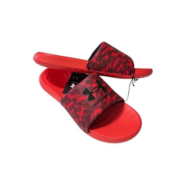 Under Armour 3024434-602 Men's UA ANSA Graphic Fixed Strap Slides Rush Red - Picture 1 of 8